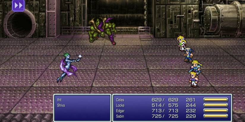 Shiva fights alongside Ifrit in Final Fantasy VI Pixel Remaster