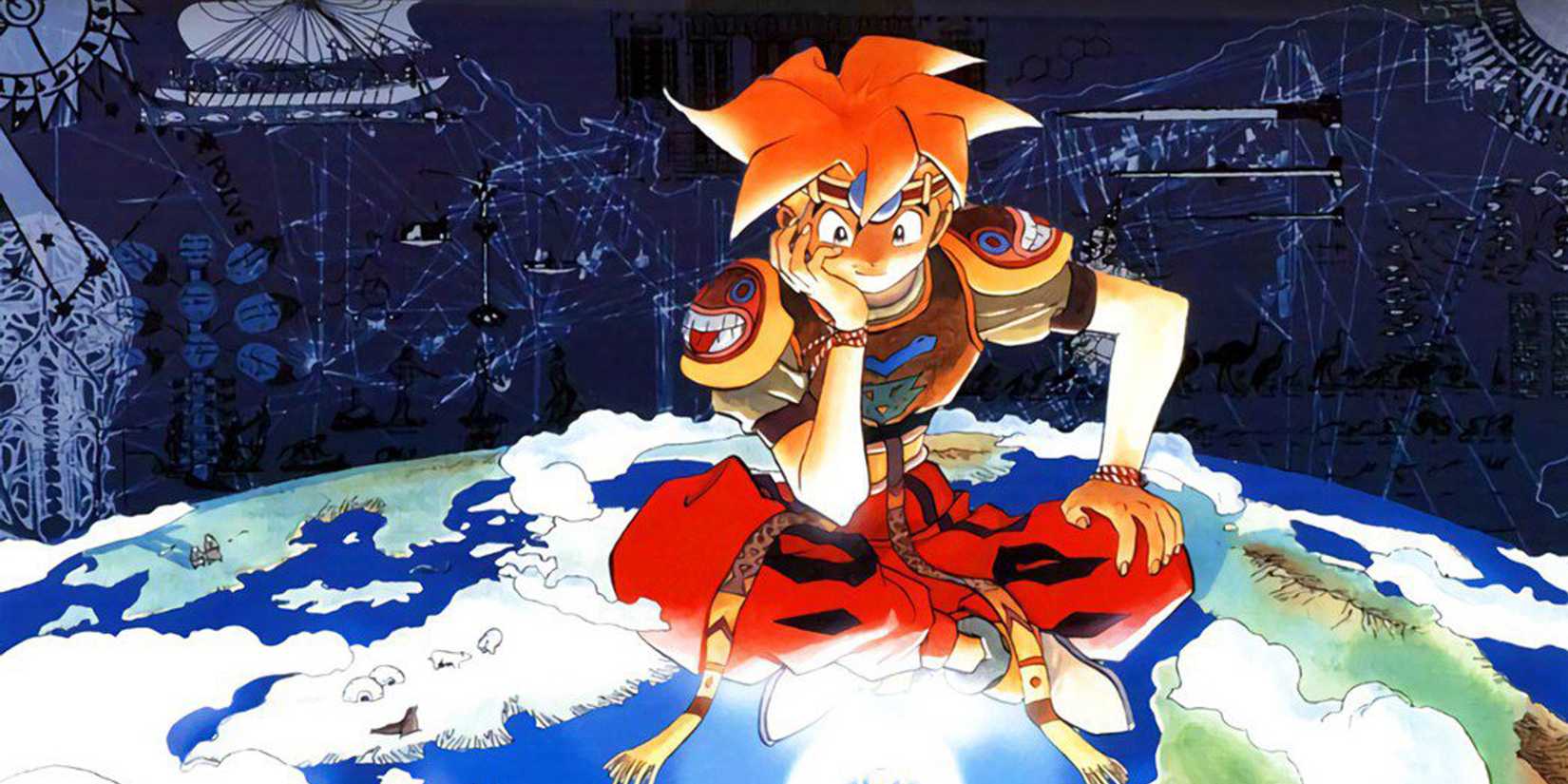 Ark observa o planeta na arte de Terranigma