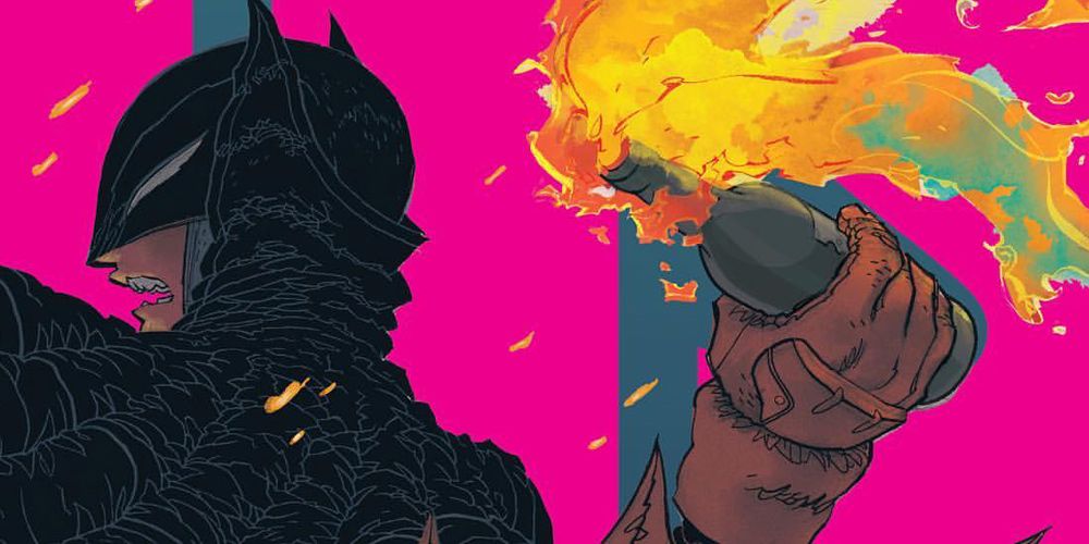 Batgirl throws a Molotov Cocktail in Dark Knight Returns: The Golden Child