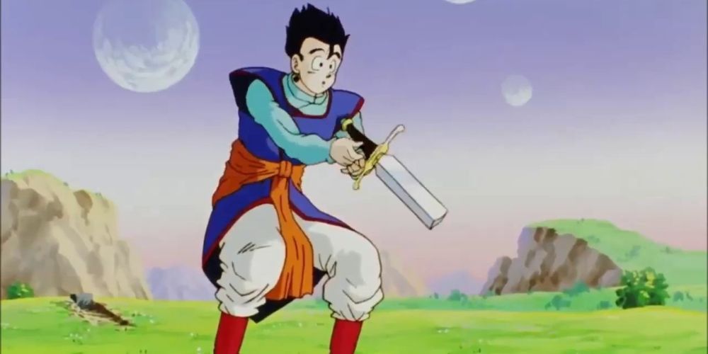 Gohan from Dragon Ball Z dropping broken Z Sword