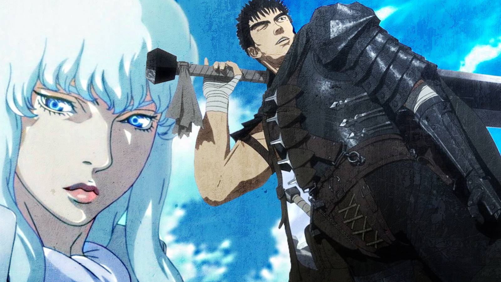 Custom image of Griffith and Guts against a sky background