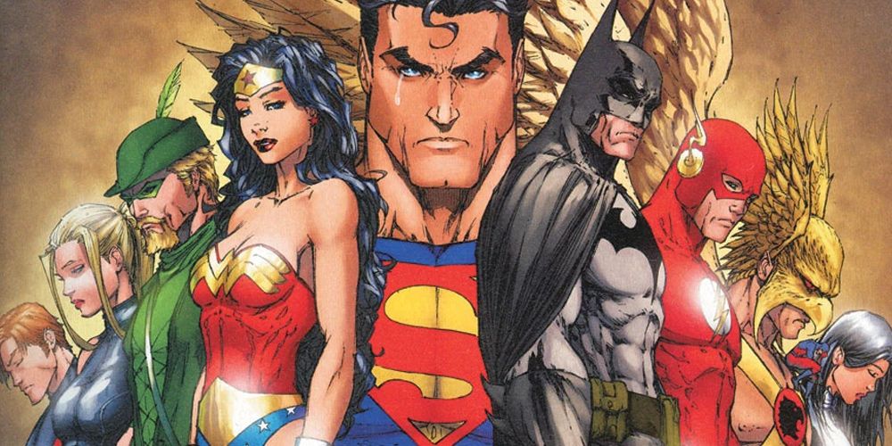 The Justice League mourns Sue's death in Identity Crisis
