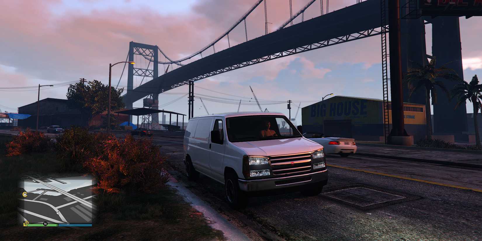 Driving a van in GTA 5.