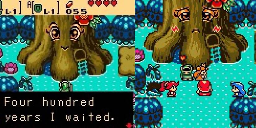 The great Maku tree showing its personality in the legend of Zelda Oracle of ages
