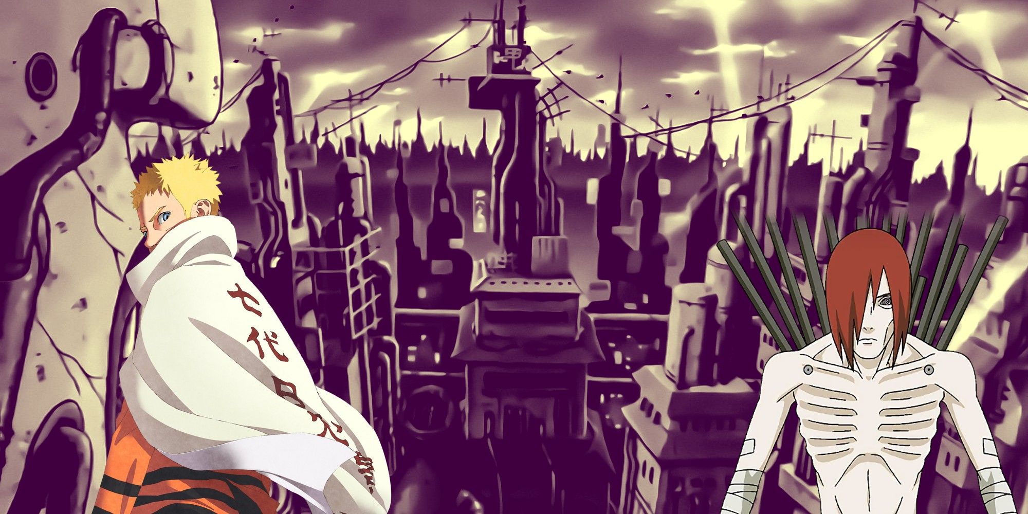 Certain scenes have been modified in version 2 as well. For instance,  instead of seeing this long shot of the Hidden Leaf, we now see it from  above! I'm weirdly reminded of, image size:2000x1000