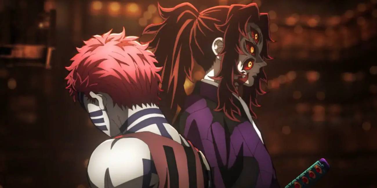 Upper Rank Demons Kokushibo and Akaza stand shoulder to shoulder in Demon Slayer