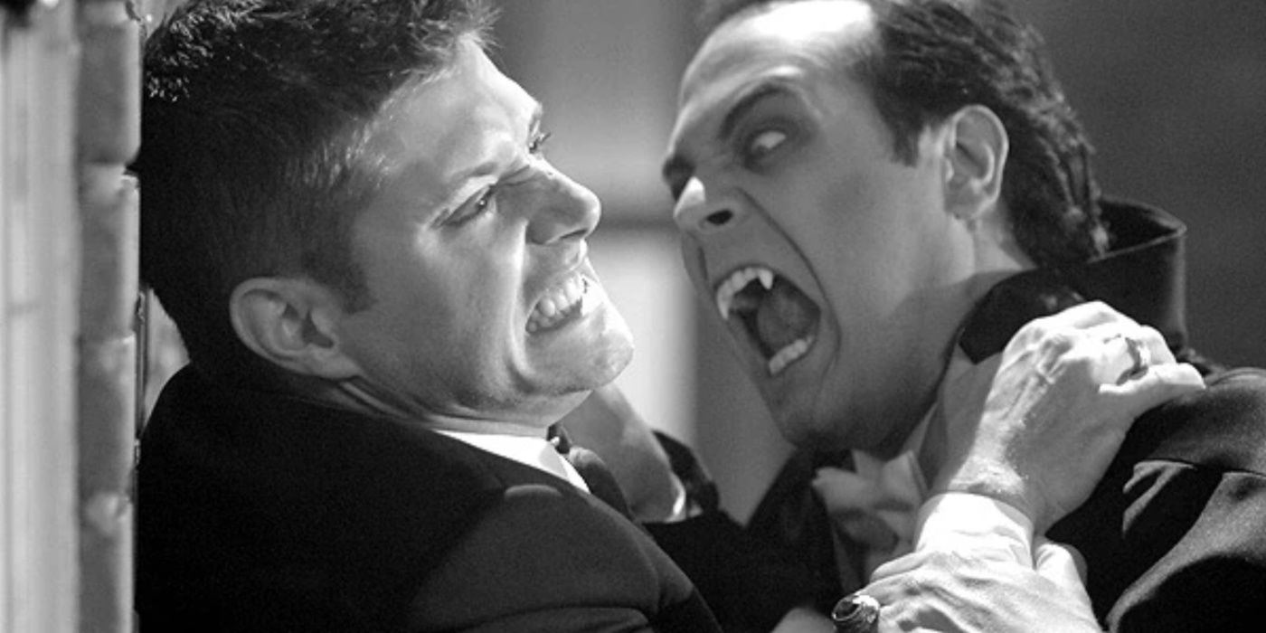 Dean is attacked by Dracula in Supernatural.