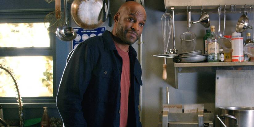 Preacher in the kitchen of Jacks Bar in Virgin River