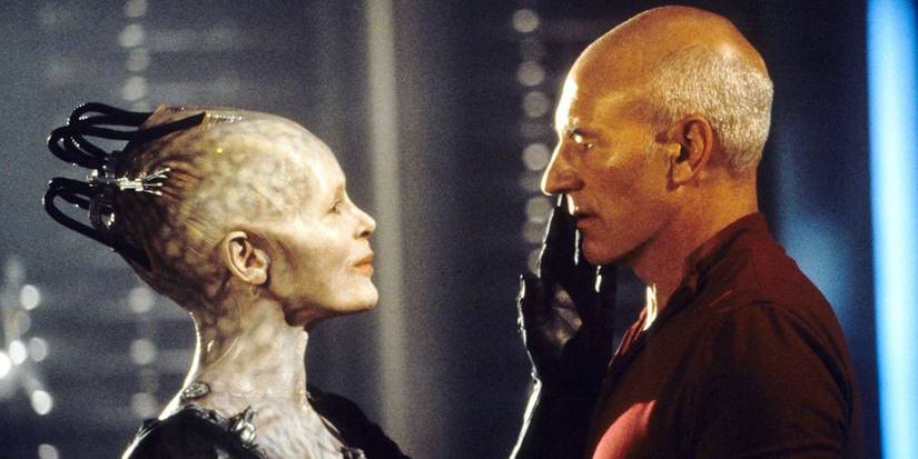 The Borg Queen meets Captain Picard (Patrick Stewart) in Star Trek First Contact