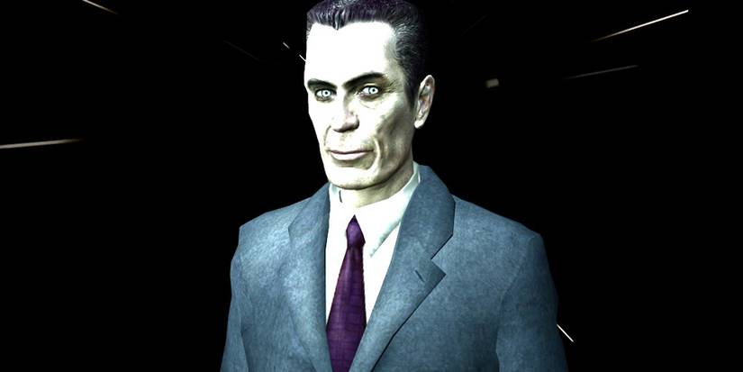 The G-Man emerges from the void in Half-Life 2