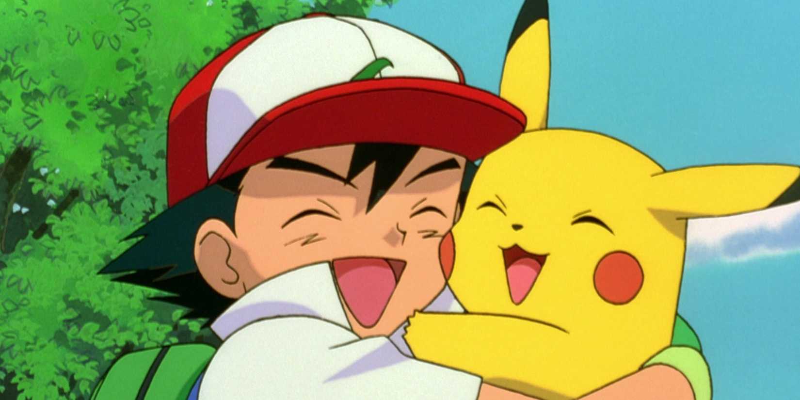 Ash Ketchum and Pikachu shaking in the original Pokémon anime