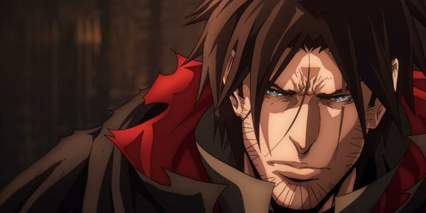 A somber Trevor Belmont in season 4 of Castlevania.