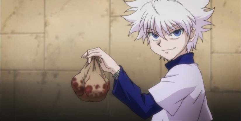Killua tient le cœur de Johness dans sa main dans Hunter x Hunter