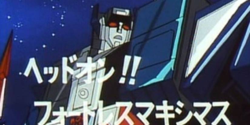 Fortress Maximus is in awe during a scene from Transformers: The Headmasters.