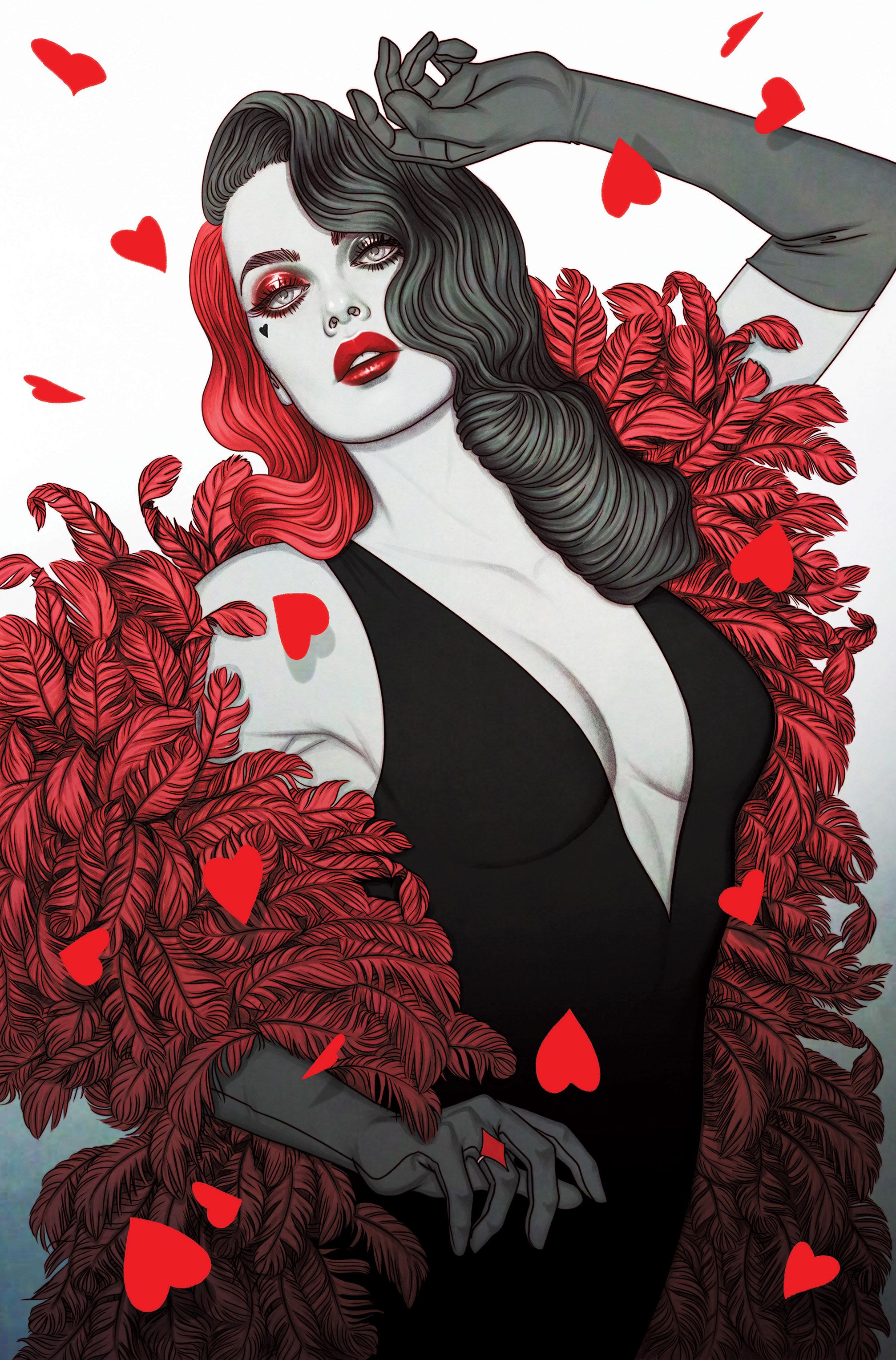 Harley Quinn Black White Redder 6
