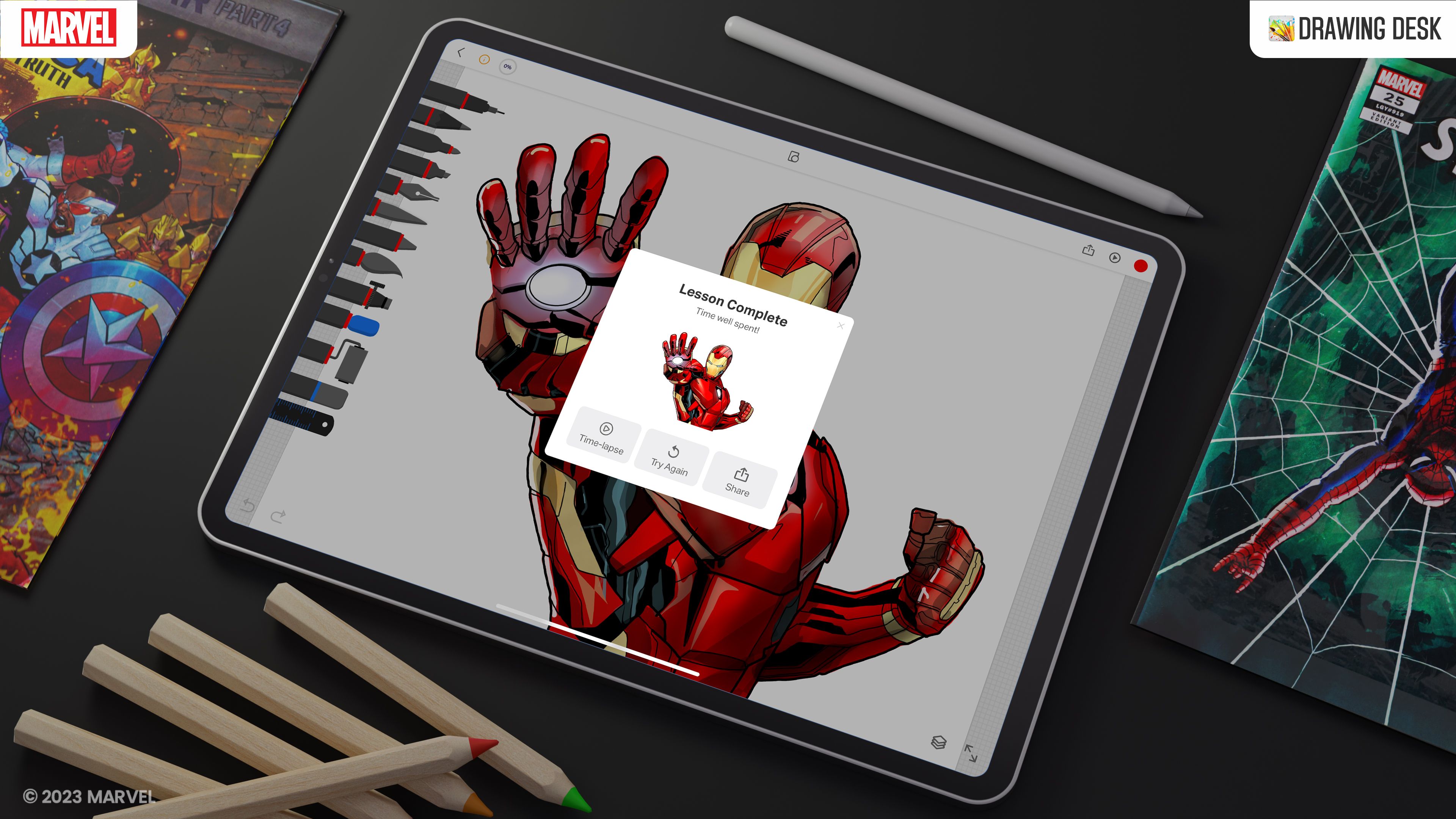 Drawing Desk Teaches Fans How to Draw Their Favorite Marvel Heroes
