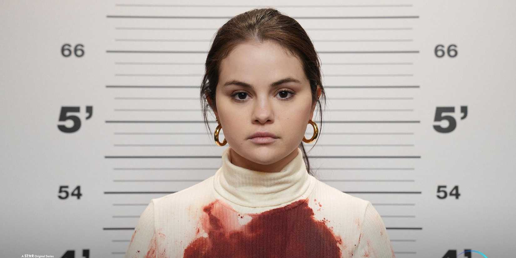 Bloody Mabel looks at the camera in only murders in the building.