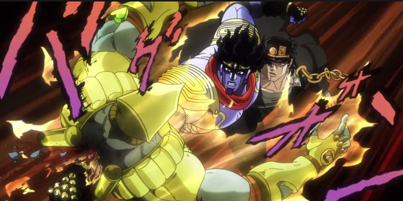 Jotaro utilise Star Platinum contre DIO dans JoJo's Bizarre Adventure : Stardust Crusaders.