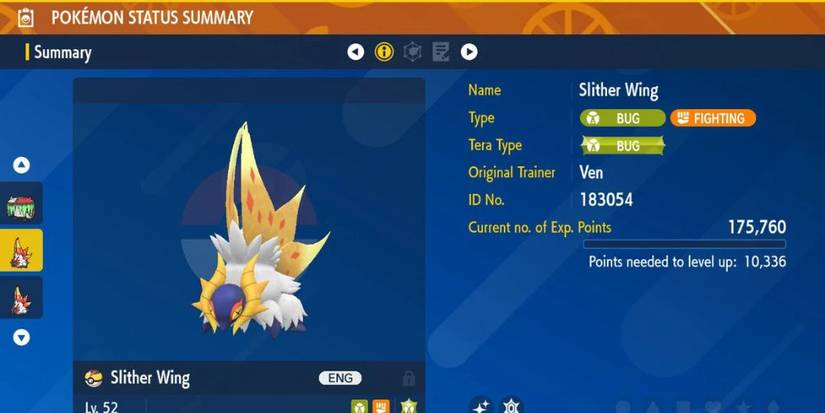 Pokémon Rampe-Ailes (Slither Wing) Chromatique 6IV-31 Pour Écarlate/Violet - Code Shiny