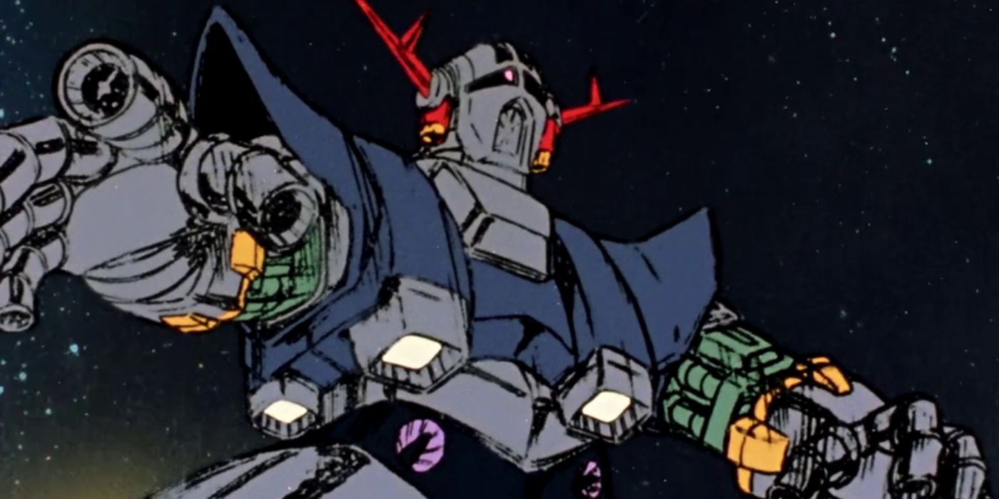 The Zeong ominously floats in the original Mobile Suit Gundam.