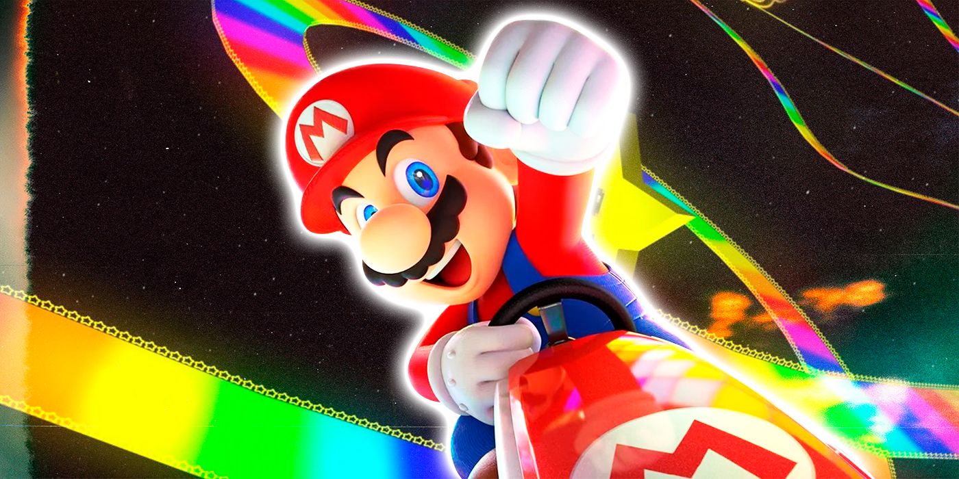 Lampe LED Mario Kart - Veilleuse Rainbow Road - Télécommande, USB, Multicolore