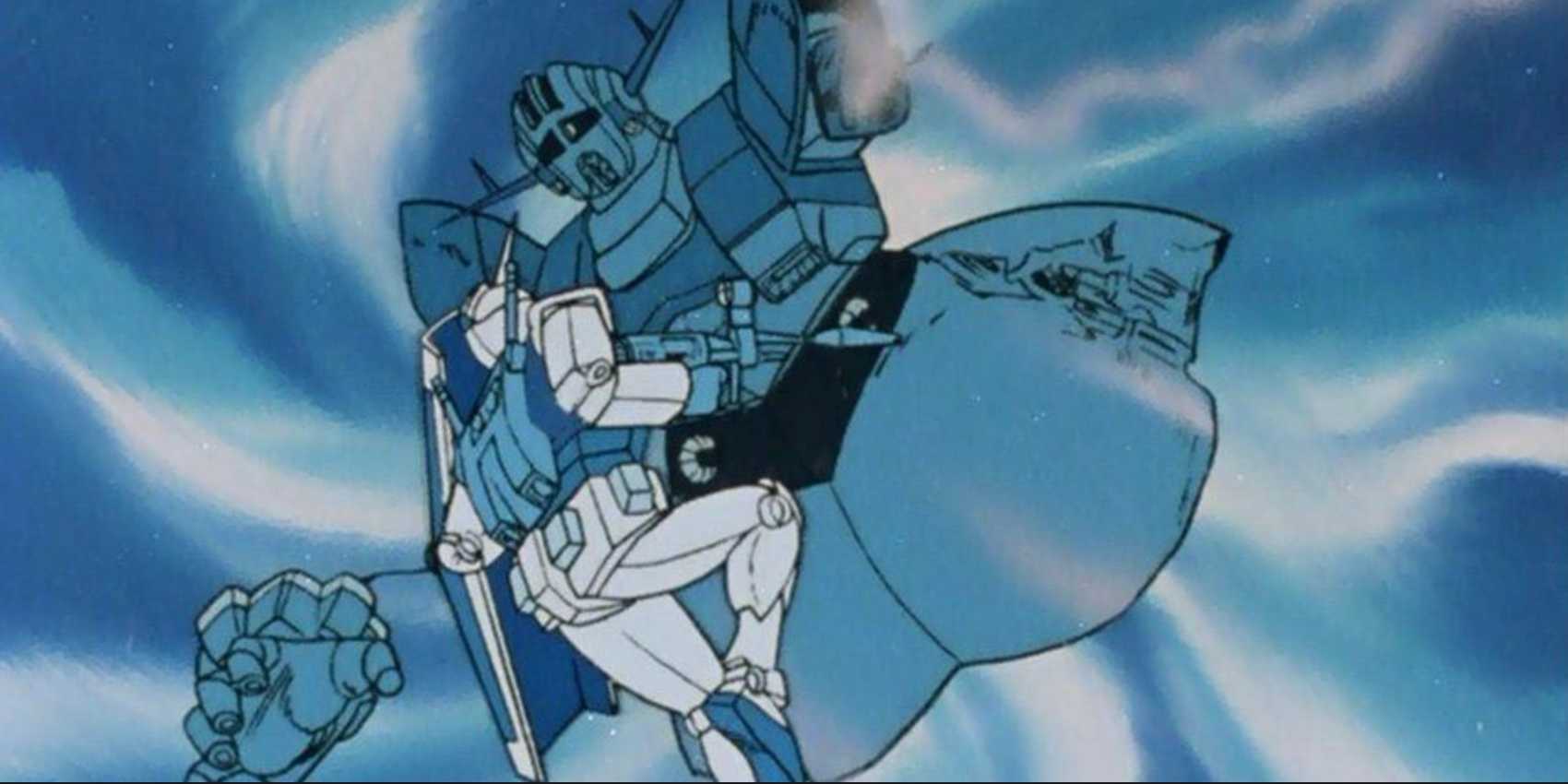 Amuro's Gundam collides with Char's Zeong in original Mobile Suit Gundam.