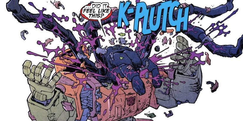 Tarantulas bursts from Roadbuster's body from IDW's Transformers comics