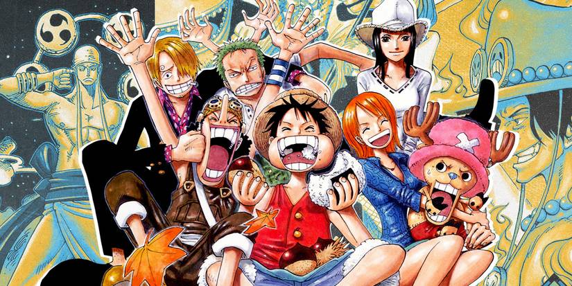 Strawhat Pirates devant Enel, CP9 et Ace dans le manga One Piece.