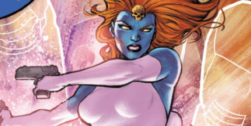 Mystique jumps into action with her pistols drawn in X-Men Blue: Origins