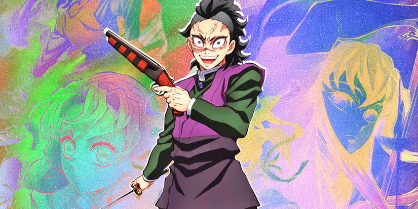 Genya brandishing a pistol and the demon of Katana