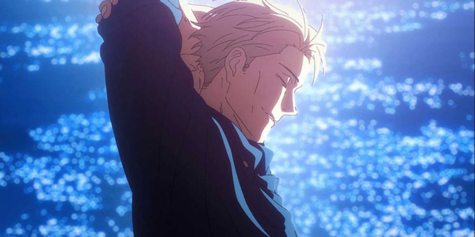 Kento Nanami fantasme sur la plage à l'approche de sa mort dans Jujutsu Kaisen.