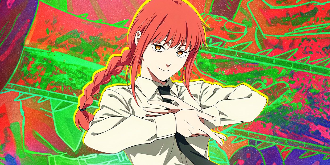 Makima in Chainsaw Man with a surreal background