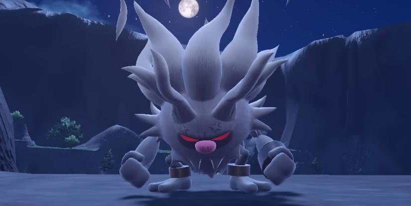 Annihilape rages in the night in Pokémon Scarlet & Violet.
