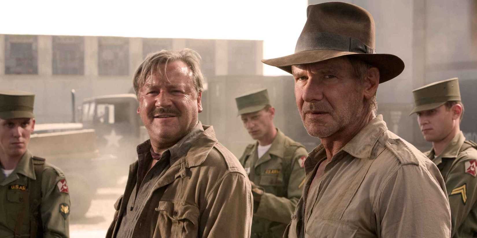 George McHale meets Indiana Jones (Harrison Ford) again in Kingdom Of The Crystal Skull.