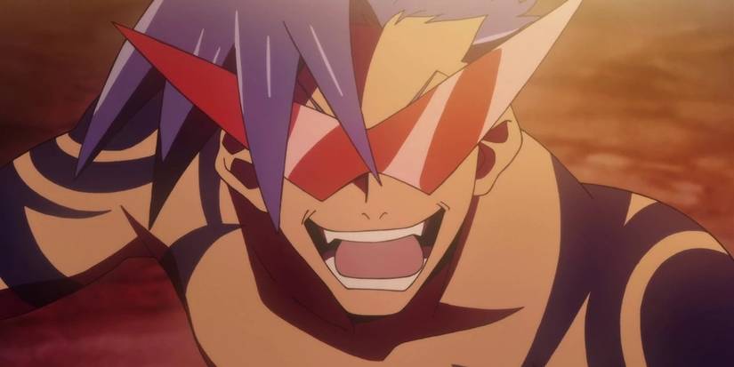 Kamina is a big smile at Gurren Lagann.