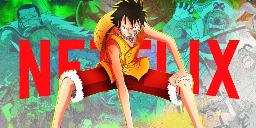 Luffy de l'anime One Piece avec le logo Netflix