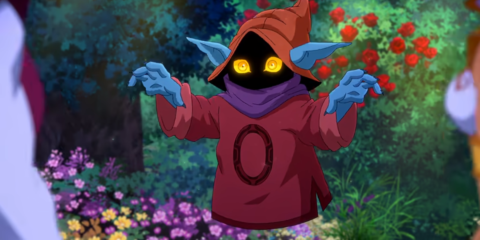 Orko in his classic outfit hands raised from Masters of the Universe Revolution
