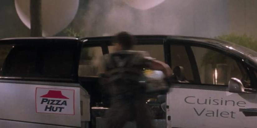 The Pizza Hut deliver car insert from the European cut of Demolition Man