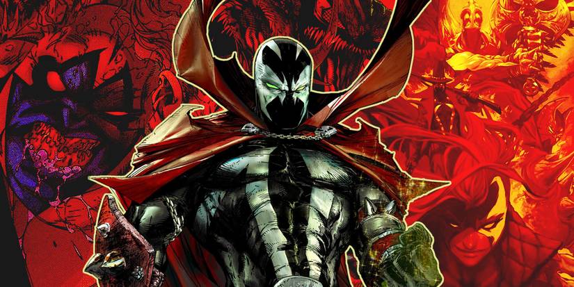 Spawn with The Scorched, Clown and Violator in the background