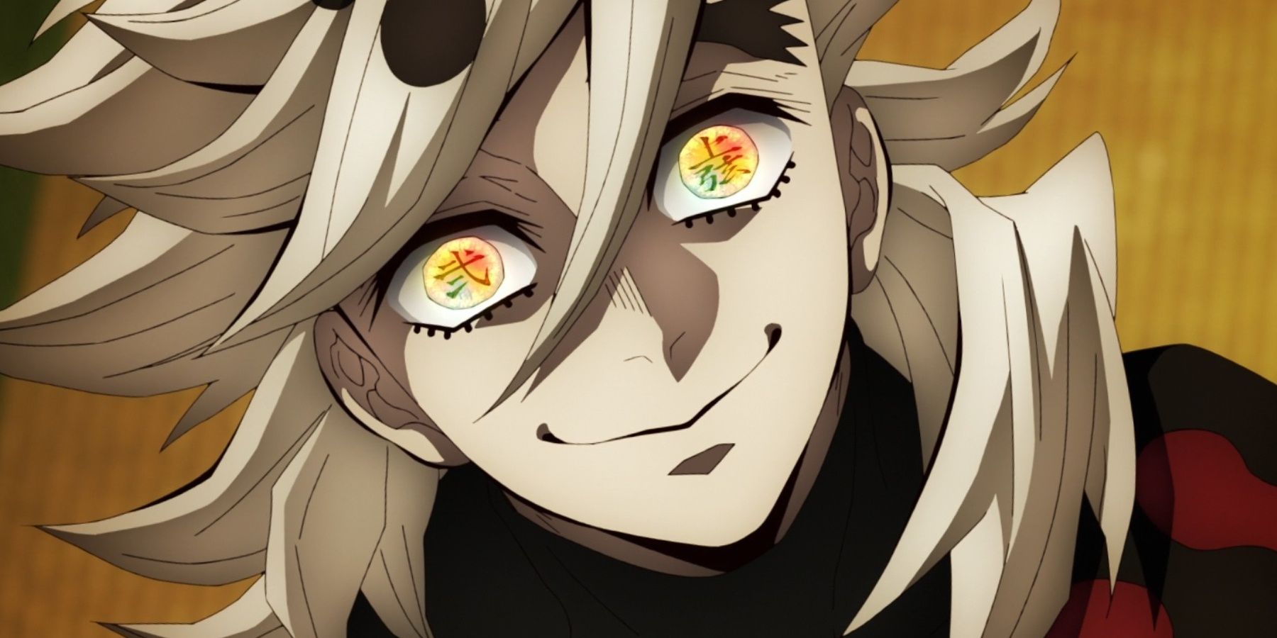 Doma is grinning happily in demon slayer