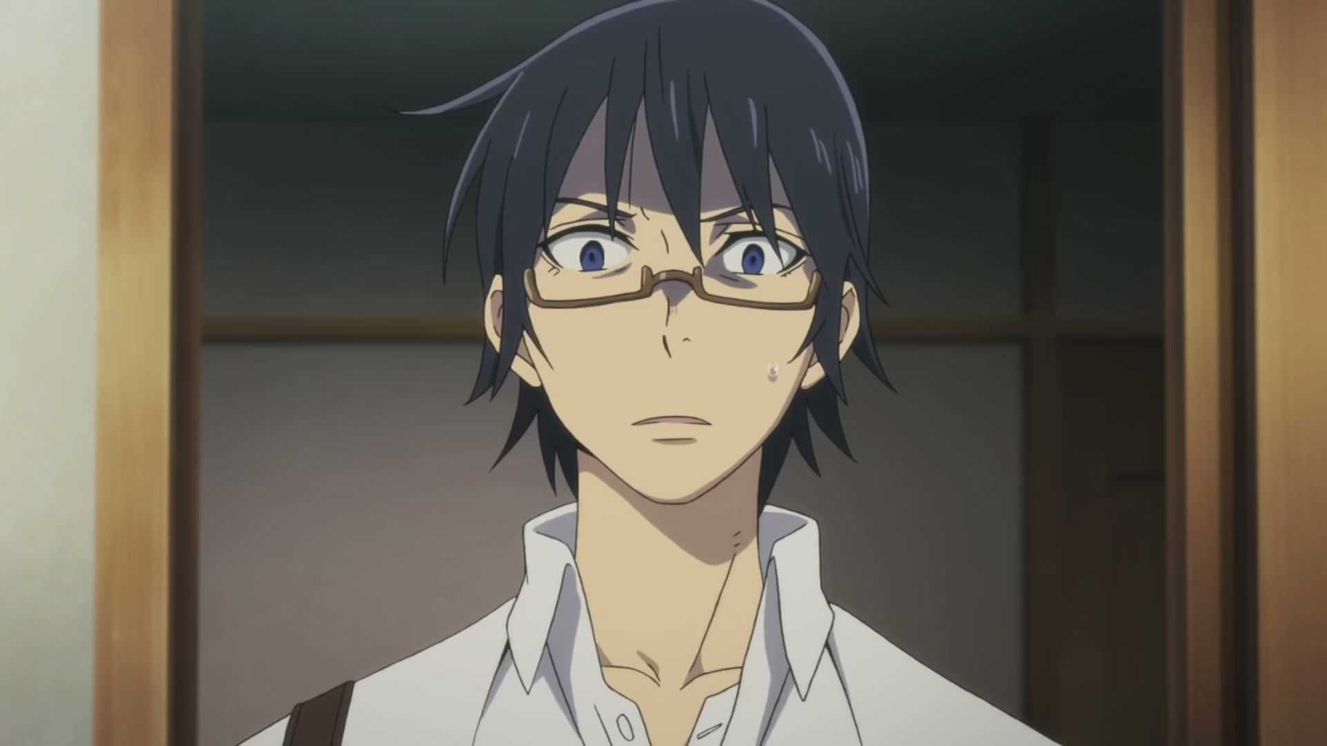 Satoru looks disgruntled in Erased.