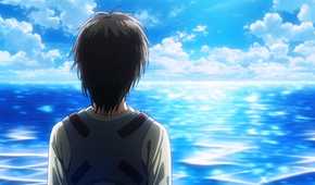 Eren Yeager looks at the sea for the first time in Attack on Titan