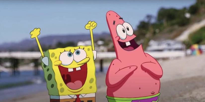 SpongeBob Squarepants and Patrick Star are rescued by David Hasselhoff in the Spongebob Squarepants Movie.