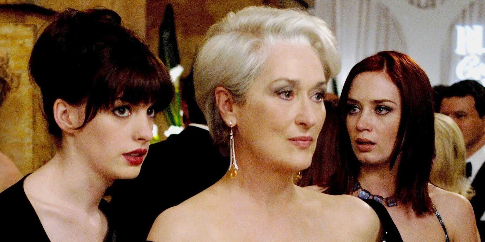 Anne Hathaway, Meryl Streep and Emily Blunt are at a party of the devil Porta Porta