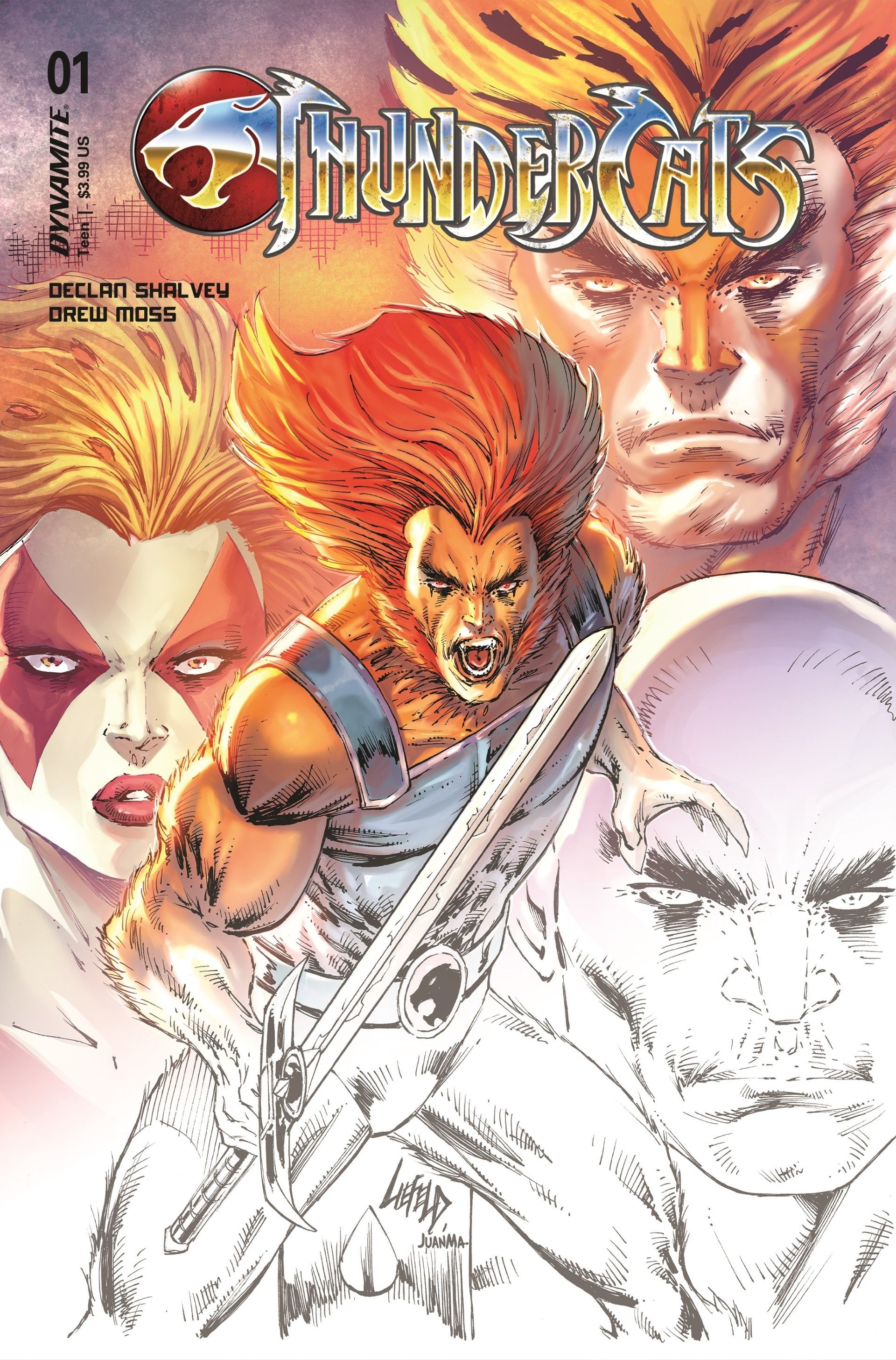 The second printing cover of Thundercats #1