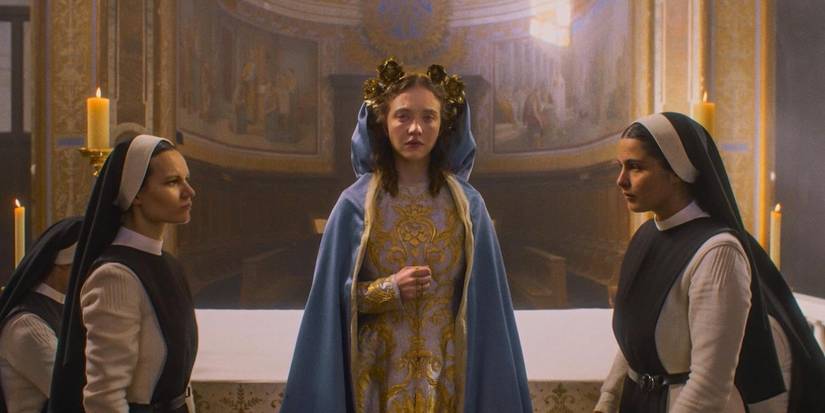 Sister Cecilia is watched by nuns during a ceremony in Immaculate