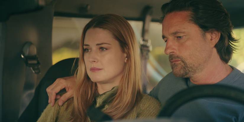 Jack and Mel sit in a car in Virgin Rver