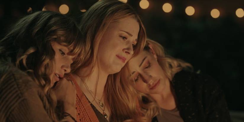 Mel, Ava, and Brie lean on each other in comfort in Virgin River