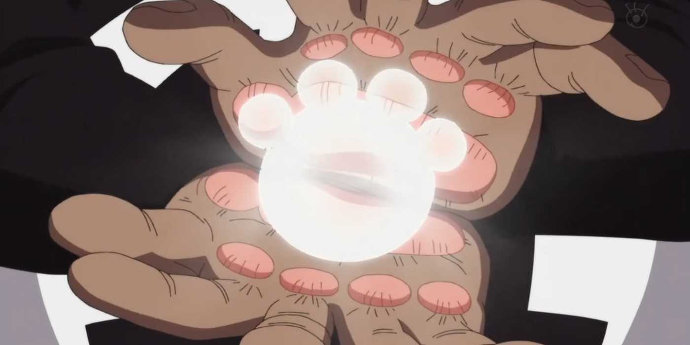 Bartholomew Kuma is creating Ursa Shock through the use of the Paw-Paw Devil Fruit in One Piece.