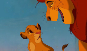 Mufasa talks to Simba about the Circle of Life in Disney's The Lion King.